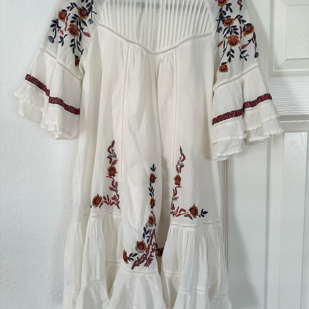 Embroidered White Dress